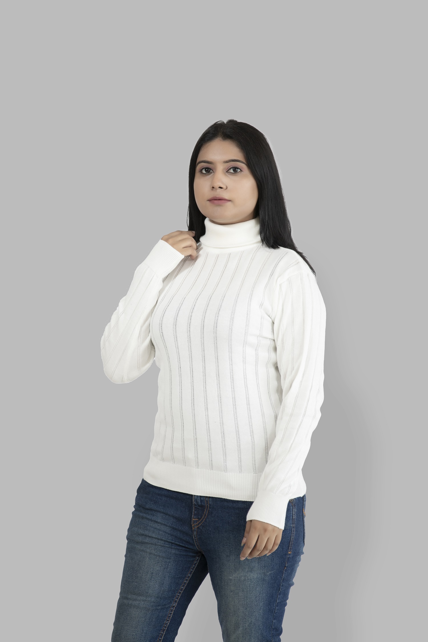 KALPANA High neck self design pullover | SSknitwears
