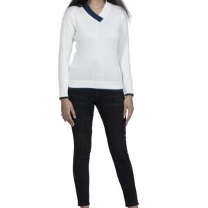 KALPANA V-neck in double colour with self design pullover