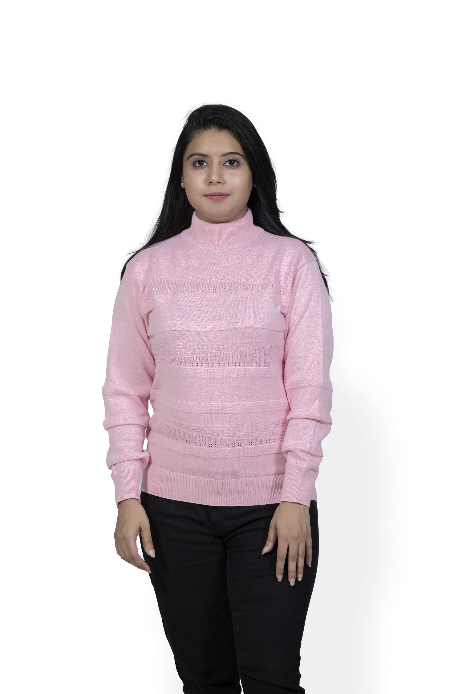 KALPANA Turtle neck Pullover with self design