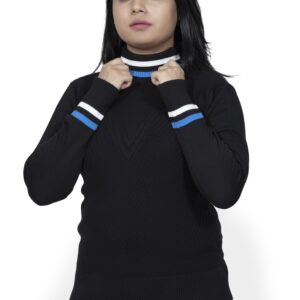 KALPANA High neck Pullover with self Design