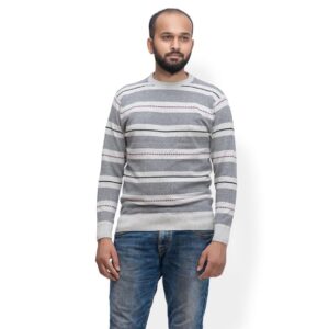 BRATS Round neck pullover with jacquard stripe