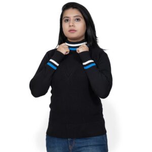 KALPANA High neck Pullover with self Design