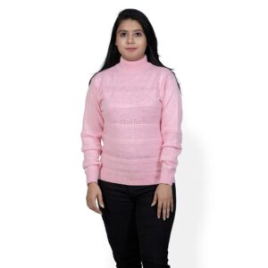 KALPANA Turtle neck Pullover with self design